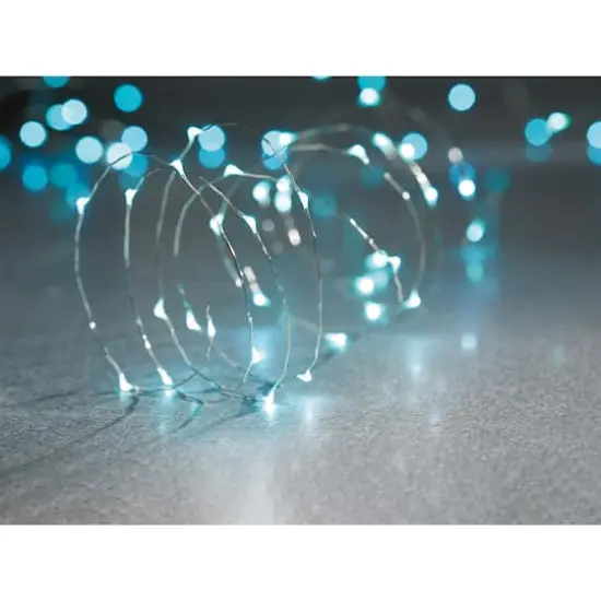 40ct. Turquoise Silver Wire LED String Lights by Ashland&reg; {3}