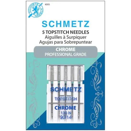 Euro-notions Schmetz Chrome Topstitch Machine Needles, 90/14 5ct. {1}