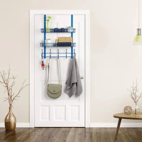 NEX&trade; Over The Door Hanging Organizer Rack Blue {8}
