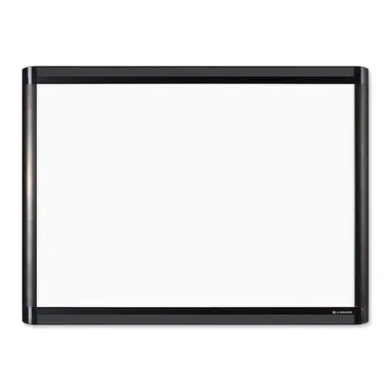 U Brands PINIT Black 24" x 18" Aluminum Frame Magnetic Dry Erase Board {1}