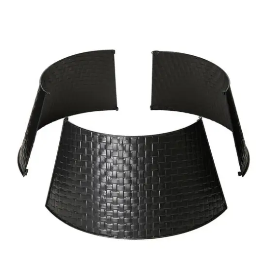 Glitzhome&reg; Black 26" Woven Metal Tree Collar {8}