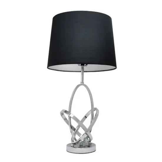 Elegant Designs™ 27" Mod Art Polished Chrome Table Lamp with Black Shade {6}