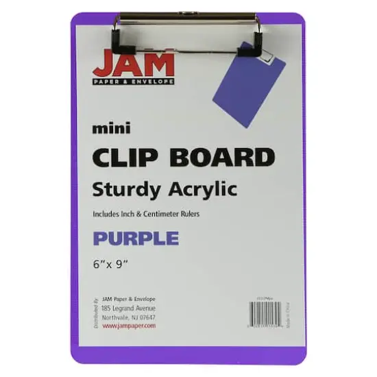 JAM Paper Mini Plastic Memo Clipboard Purple {4}