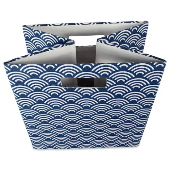 DII&reg; 11" Nautical Blue Waves Cube Storage Bin {13}