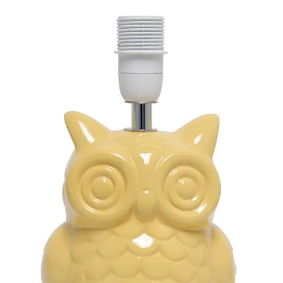 Simple Designs 13" Ceramic Owl Table Lamp Dandelion Yellow {8}
