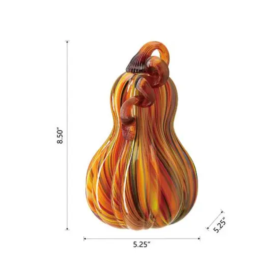 Glitzhome&reg; 8.5" Multi Striped Glass Gourd {14}