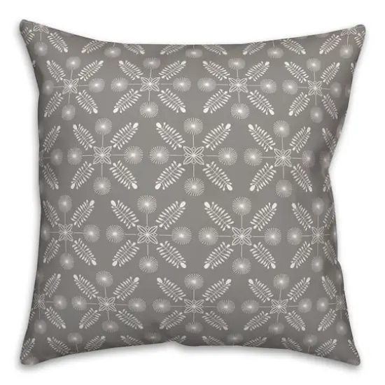 18" Meadow Leaves Indoor/Outdoor Pillow Gray {1}