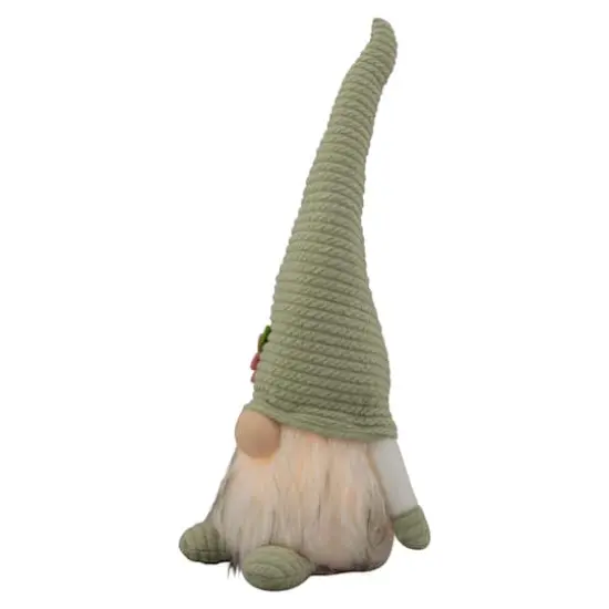 12" Lighted Green Spring Gnome with Flower Hat {6}