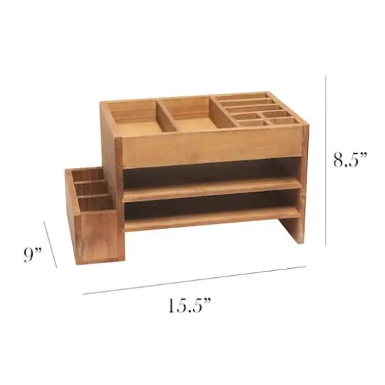 Elegant Designs Natural Wood Cubbies & Letter Tray Desk Organizer {3}