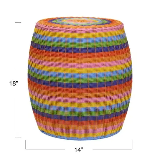 Household Essentials 18" Woven Storage End Table Multicolor {5}