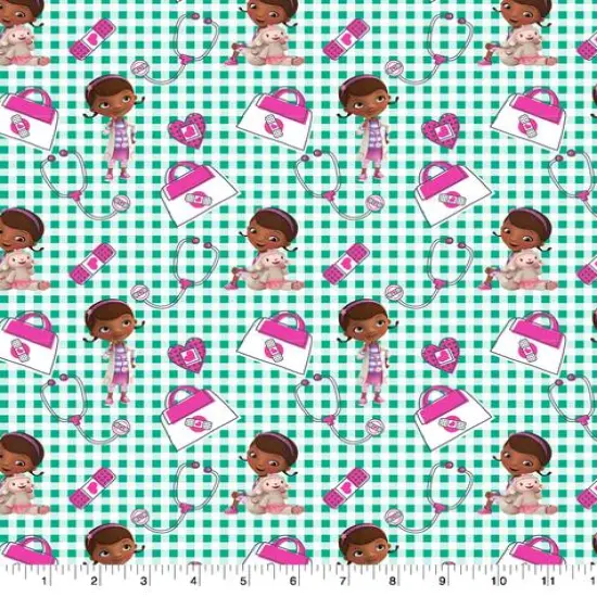 Disney&reg; Doc McStuffins Plaid Cotton Fabric {1}