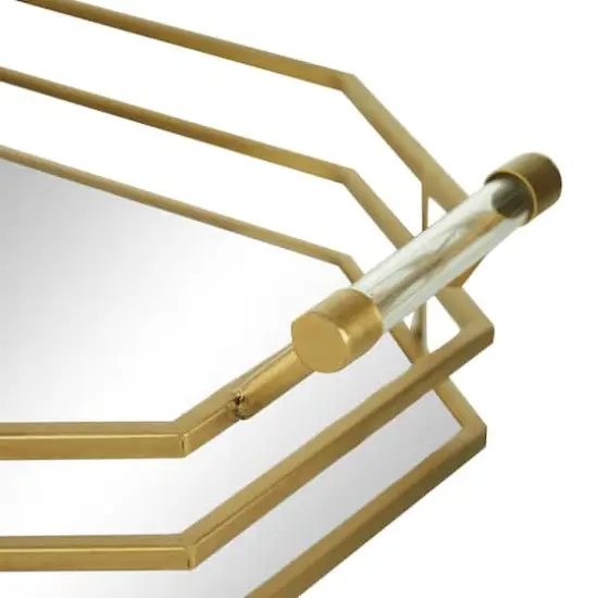 CosmoLiving by Cosmopolitan 27" Gold Metal Glam Tray {5}