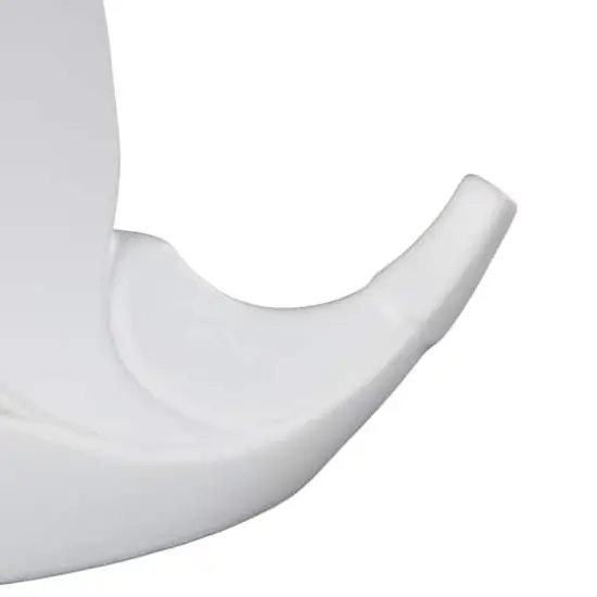 15" White Leaf Ceramic Slanted Decorative Vase {5}