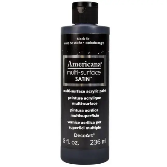 DecoArt&reg; Americana&reg; Multi-Surface Satin Acrylic Paint, 8oz. Black Tie {1}