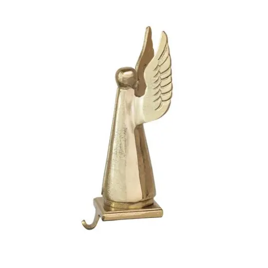 Hello Honey&reg; 12" Gold Cast Aluminum Angel Stocking Holder {4}