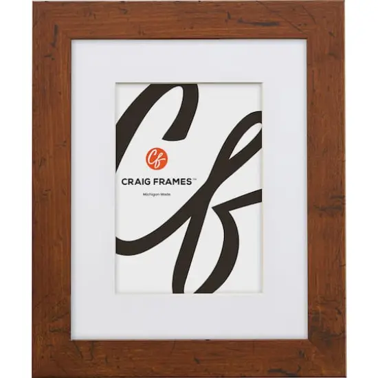 Craig Frames Bauhaus 125 Dark Walnut Picture Frame with Mat {1}