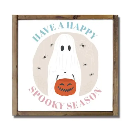 Have a Happy Spooky Season Framed Wood Plaque {1}