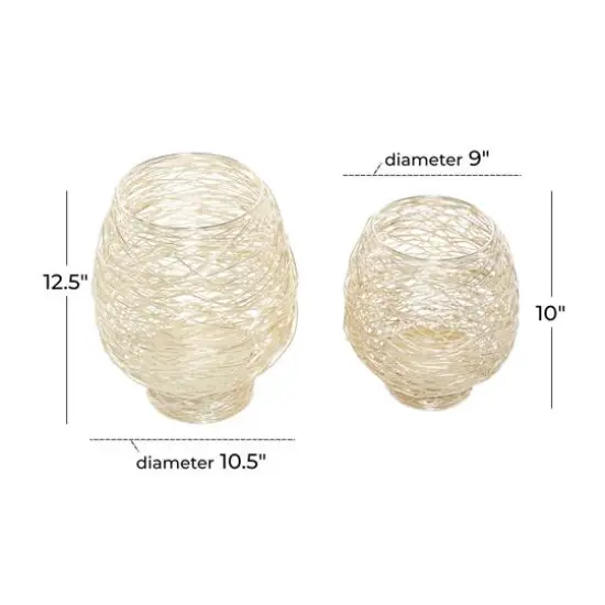 CosmoLiving by Cosmopolitan Gold Metal Candle Holder Set {7}