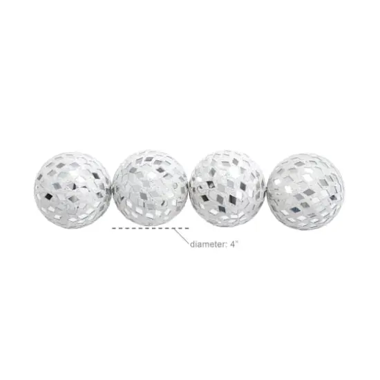 4" White Glass Decorative Glam Orbs, 4ct. {5}