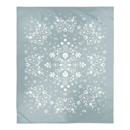 Blue Persian Sherpa Fleece Blanket {1}