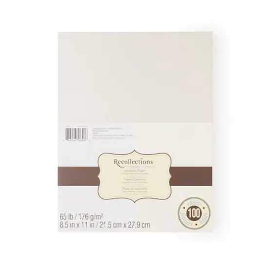 Shimmer Silver & Champagne 8.5" x 11" Cardstock Paper by Recollections&reg;, 100 Sheets {4}