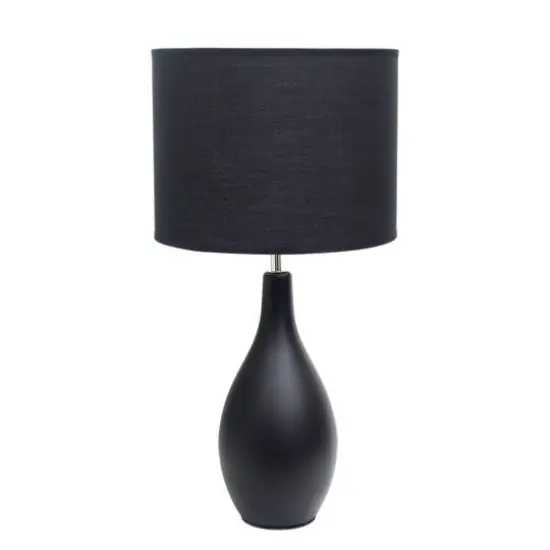 Creekwood Home Essentix 18" Ceramic Dewdrop Table Lamp Black {1}