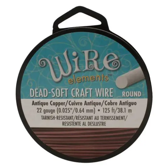 The Beadsmith&reg; Wire Elements&trade; 22 Gauge Tarnish Resistant Soft Temper Wire, 125ft. Antique Copper {5}