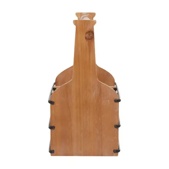 15" Brown Wood Farmhouse Wine Rack {4}
