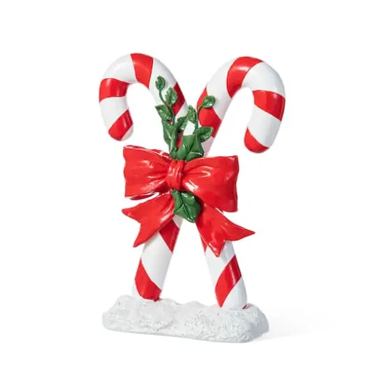 Glitzhome&reg; 10" Christmas Resin Candy Cane Table Decor {1}