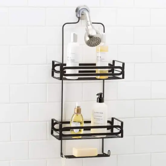 Elle D&eacute;cor Noir Black Shower Caddy {4}