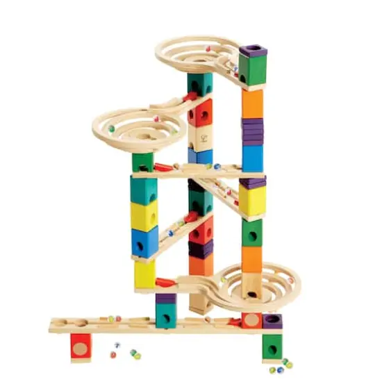 Hape Quadrilla Wooden Marble Run Construction Vertigo Set {5}