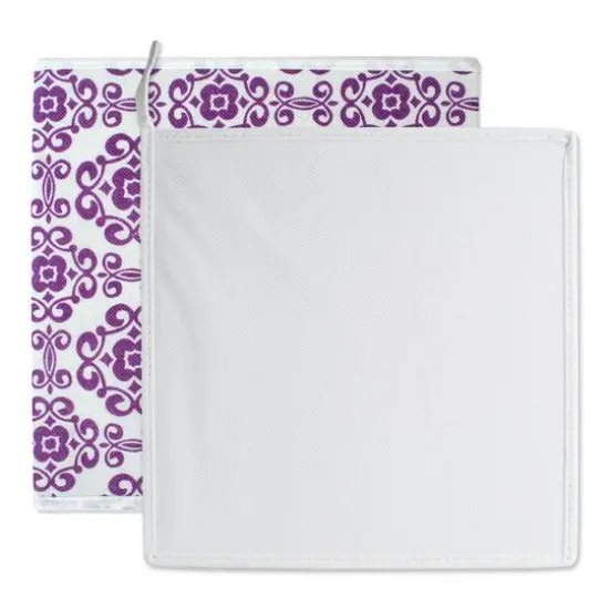 DII&reg; 11" Nonwoven Polyester Scroll Storage Cubes, 2ct. Eggplant {7}