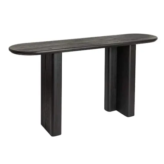 Hello Honey® Black Asymmetrical Fir Wood & Sycamore Wood Console Table {1}