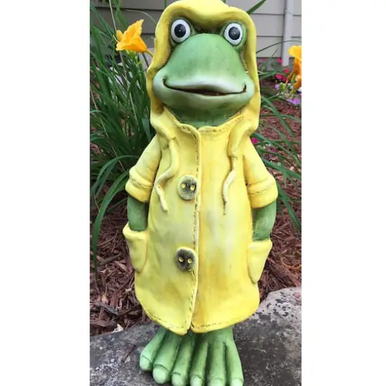 Santa's Workshop 17" Yellow Raincoat Frog Accent {3}