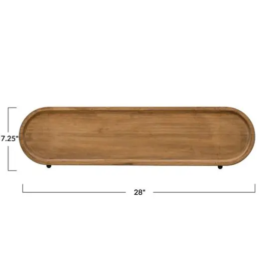 Hello Honey&reg; Natural 28" Modern Oval Wood & Metal Wall Shelf {6}