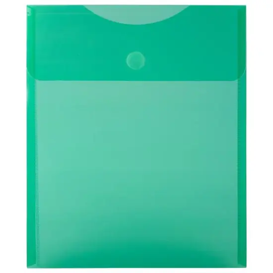 JAM Paper VELCRO&reg; Closure 9.75" x 11.5" Open End Envelopes, 12ct. Green {1}