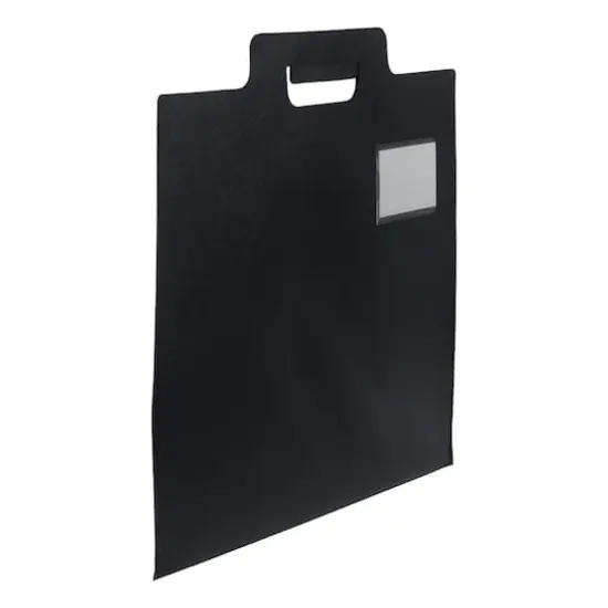 JAM Paper Black Plastic Thin Portfolio File Carry Case with Handles {3}