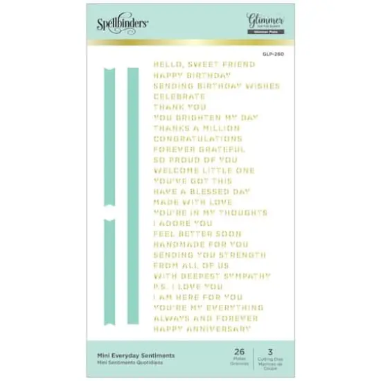Spellbinders&reg; Everyday Sentiments Glimmer Hot Foil Plate & Die Set {1}