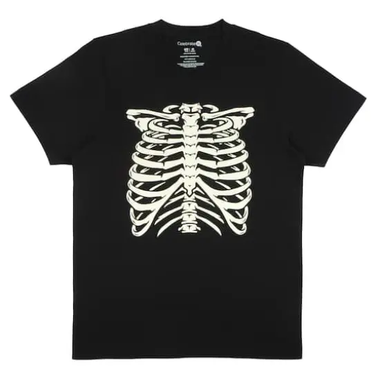 Black Glow-in-the-Dark Ribcage Adult Crew Neck T-Shirt by Celebrate It&trade; {1}