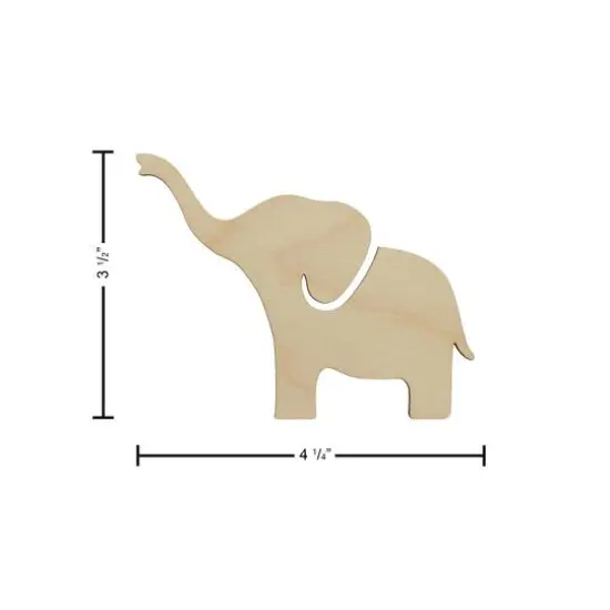 Essentials by Leisure Arts 24 Pack 5" x 2.75" Elephant Flat Wood Shape {4}