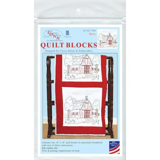 Jack Dempsey Barn Stamped For Embroidery & Cross Stitch Quilt Blocks {1}