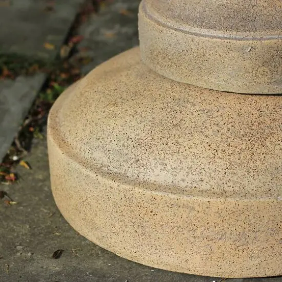 24.75" Tan Birds of a Feather LED Outdoor Garden Water Fountain {3}