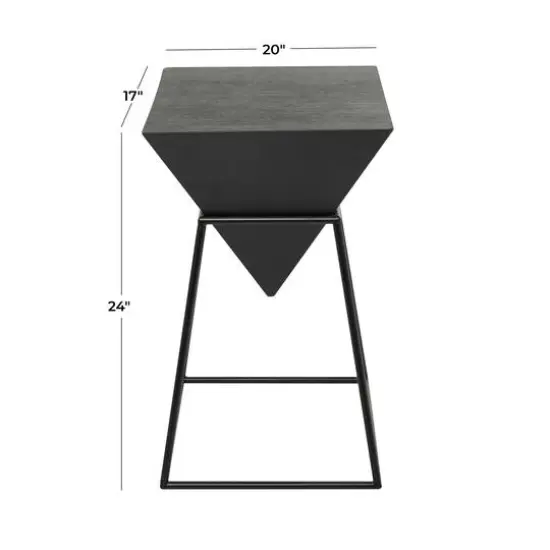 Black Metal Modern Accent Table, 24" x 20" x 17" {7}