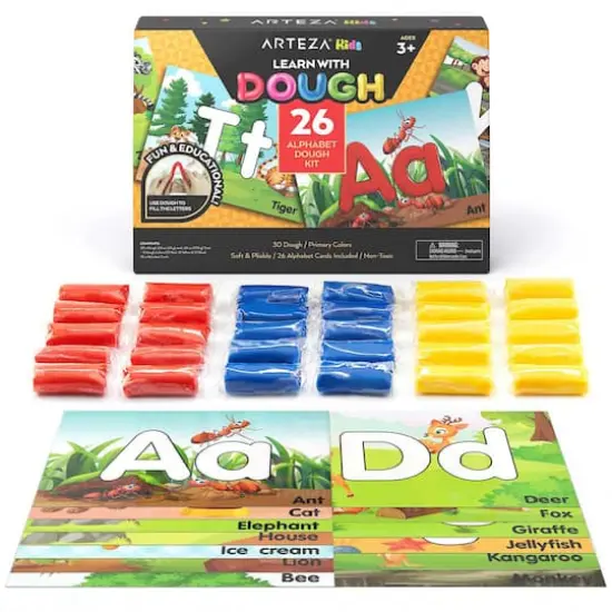 Arteza&reg; Kids Alphabet Learn By Dough Kit, 43 pcs {1}