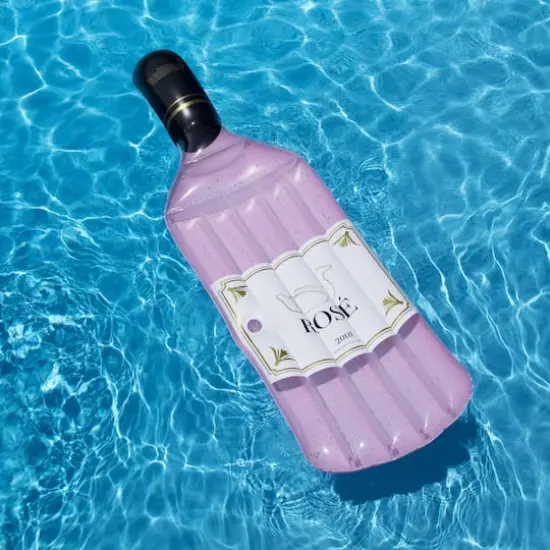 Swimline 94" Inflatable Ros&eacute; Bottle Pool Lounge Float {6}