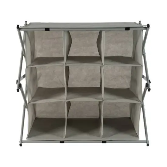 Simplify Gray 9-Grid Collapsible Shoe Rack {5}