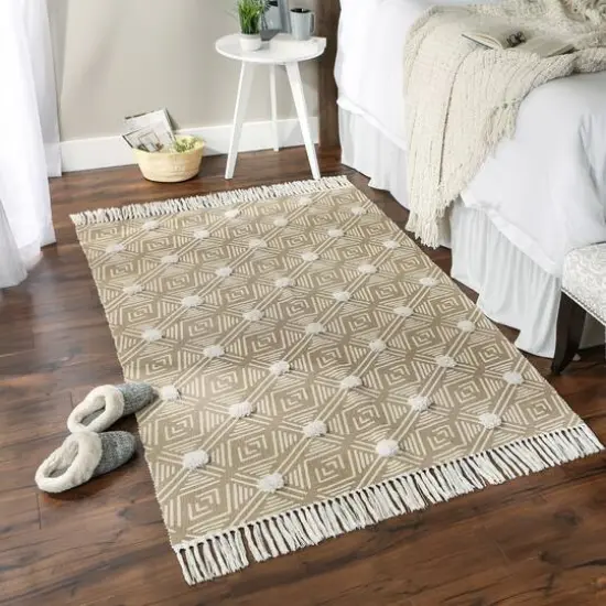 DII&reg; Diamond Textured Hand-Loomed Shag Rug Stone {3}