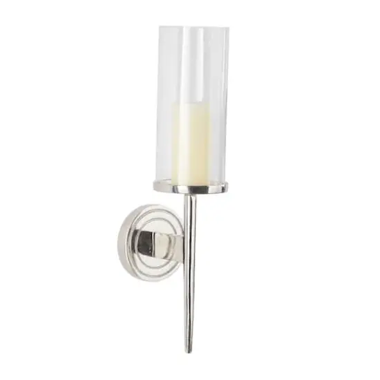 Silver Aluminum Modern Wall Sconce, 6" x 7" x 23" {1}