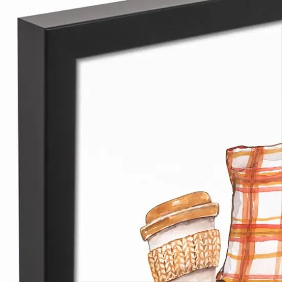 Grab A Cup & Snuggle Up Fall Canvas in Black Frame {4}