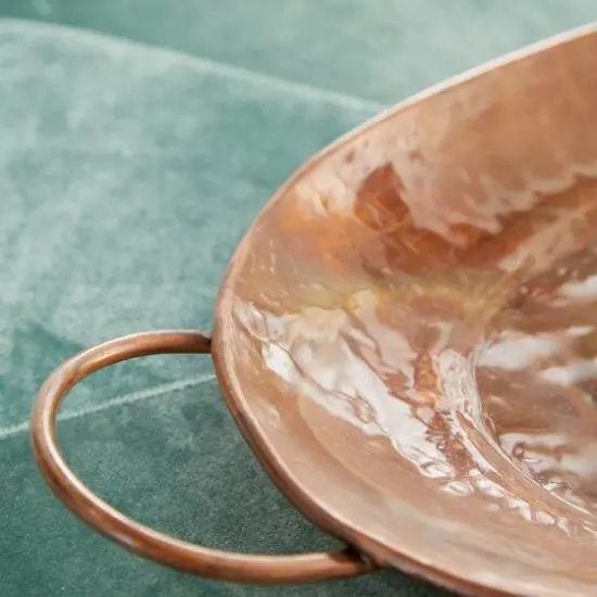 Copper Metal Rustic Tray Set {9}